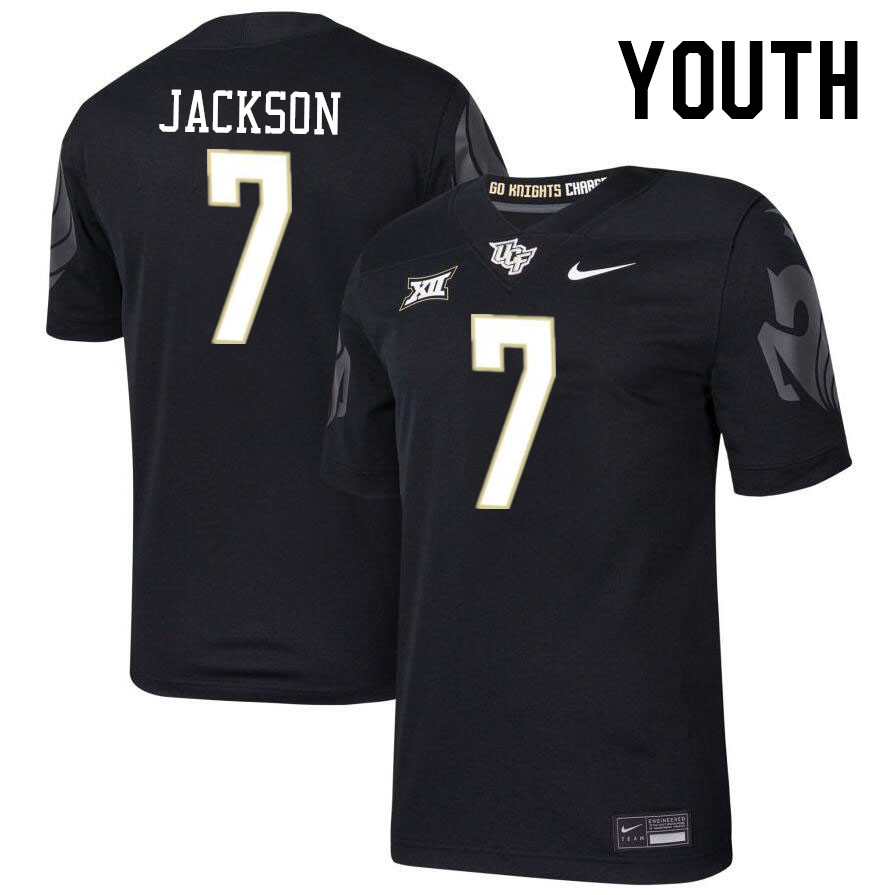 Youth #7 Antione Jackson UCF Knights Big 12 Conference College Football Jerseys Stitched-Black